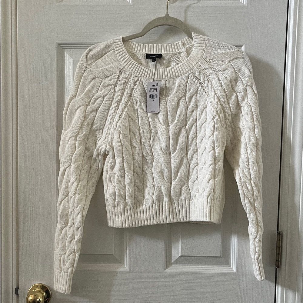 Express Cable Knit Sweater - Cream